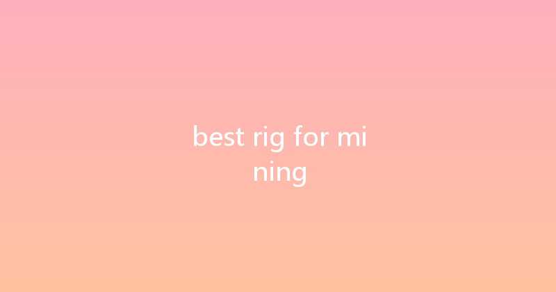 best rig for mining 