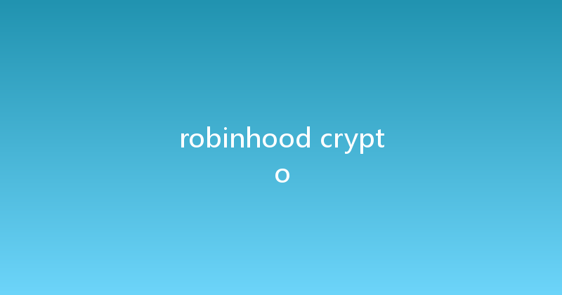 robinhood crypto 